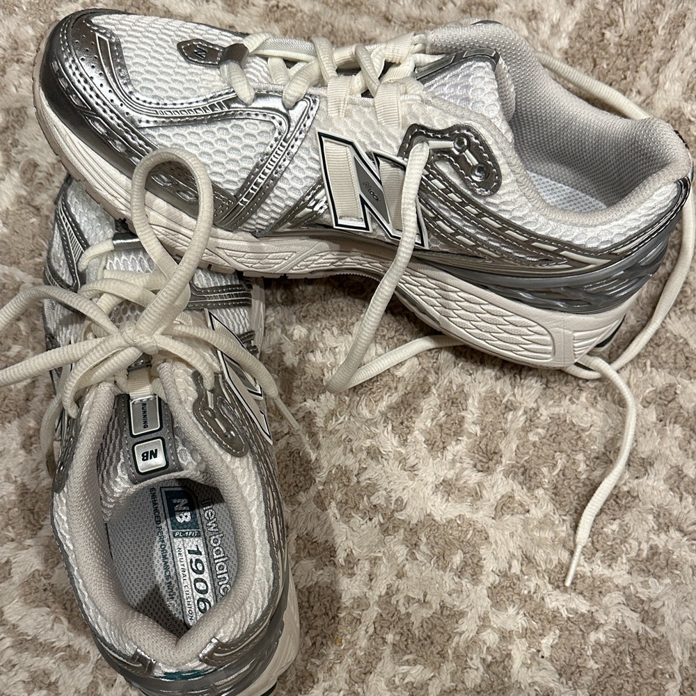 New Balance 1906 Silver and White Running Shoes